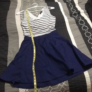 ✨💖FREE w/ Purchase💖✨ Fit & Flare Skater Dress White & Navy Striped Size Small